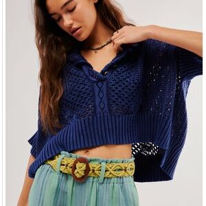 Sale! Free People To the Point polo sweater